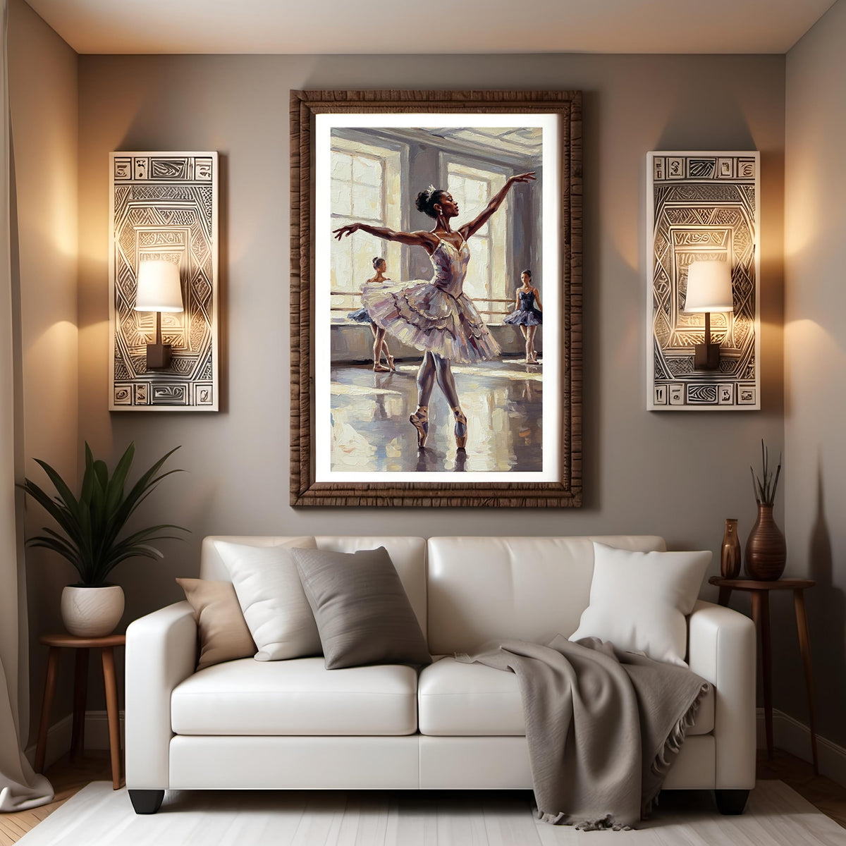 Vintage Ballerina Oil Painting Print: Elegant Ballet Studio Wall Decor (Digital Download)