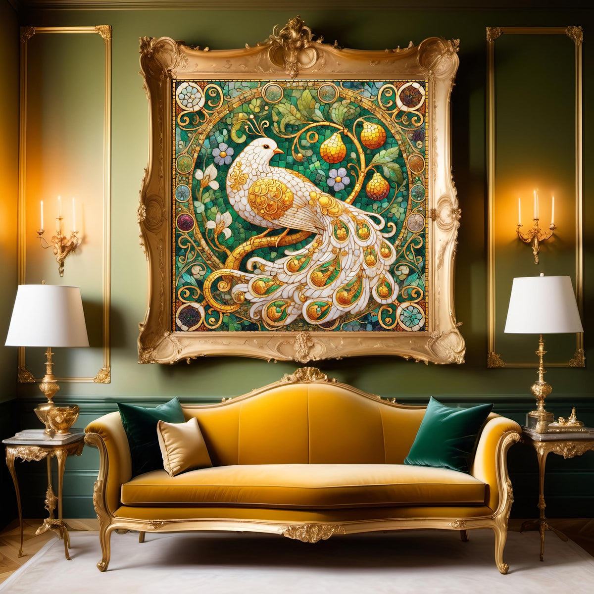Partridge in a Pear Tree Stained Glass Art Print (Digital Download)