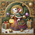 Victorian Christmas Mouse Wall Art Digital Download Whimsical Holiday Lantern Storybook Winter Decor