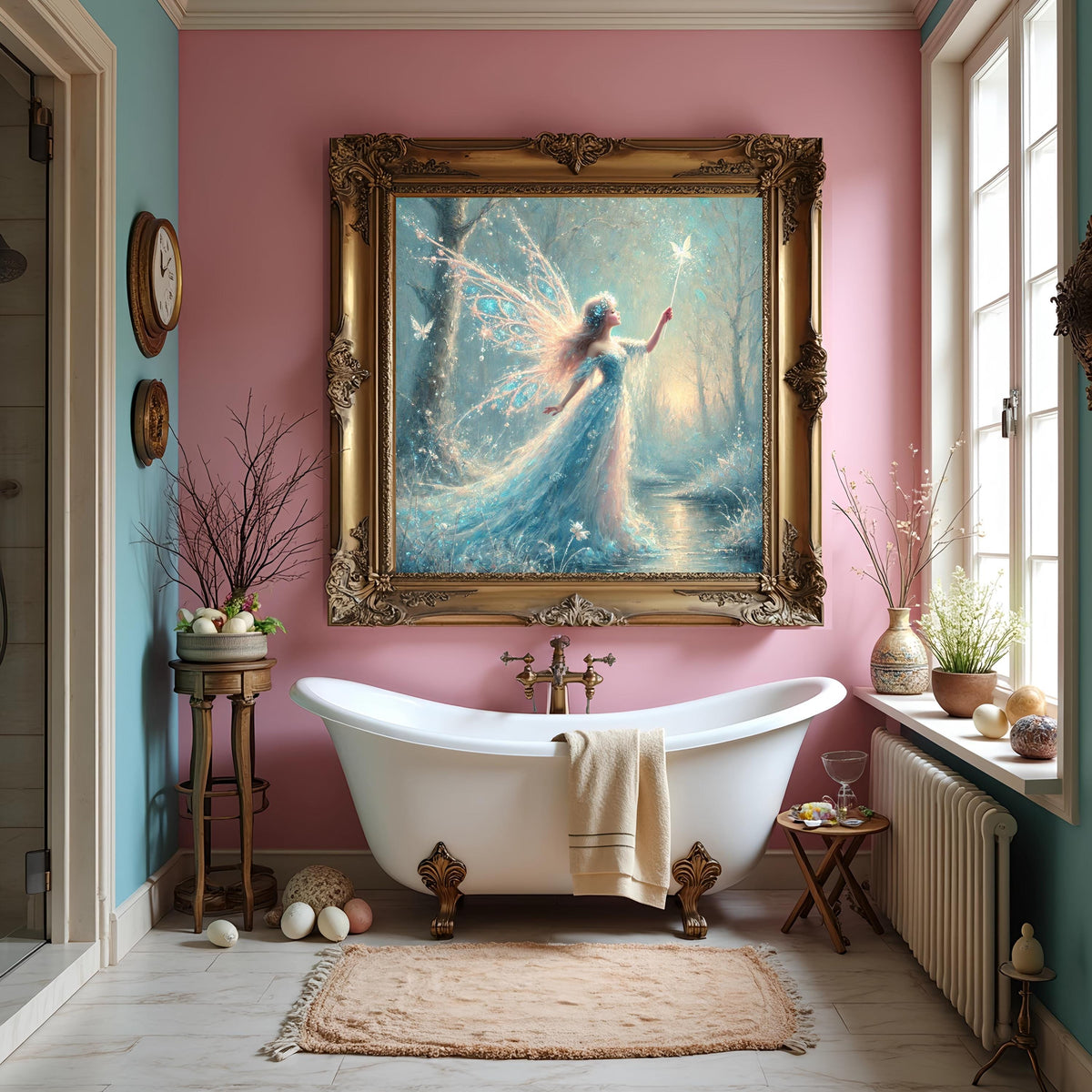 Winter Butterfly Fairy Art Print: Enchanted Moonlit Fantasy Wall Decor (Digital Download)