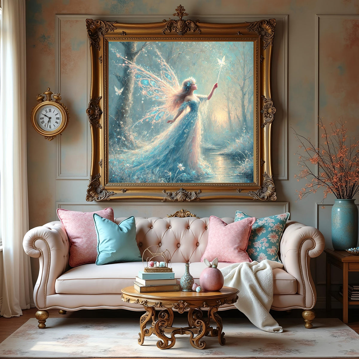 Winter Butterfly Fairy Art Print: Enchanted Moonlit Fantasy Wall Decor (Digital Download)