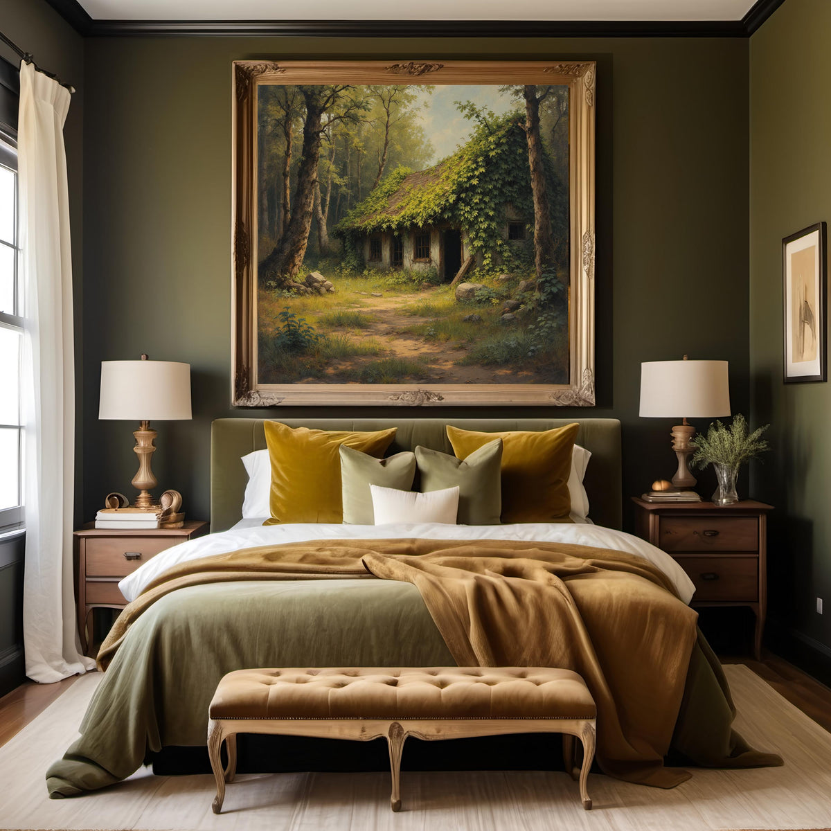 The Ivy Cottage Art Print: Enchanted Abandoned House in the Woods (Digital Download)