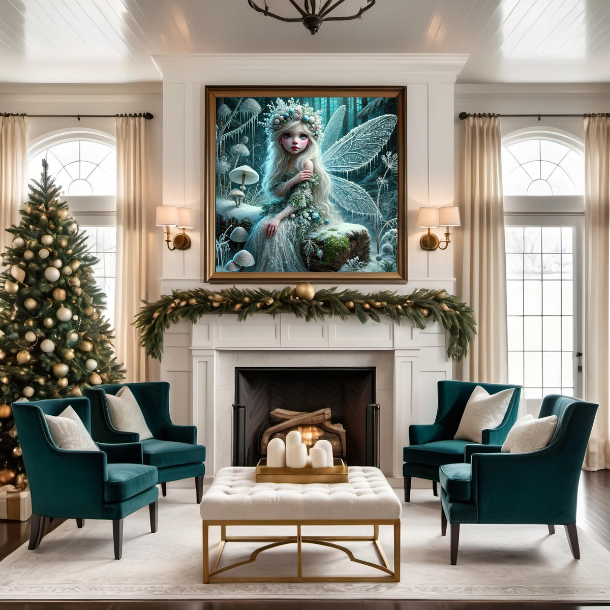 Wild Winter Ice Fairy Art: Enchanted Frost Fairy Wall Decor Fantasy Digital Art (Digital Download)