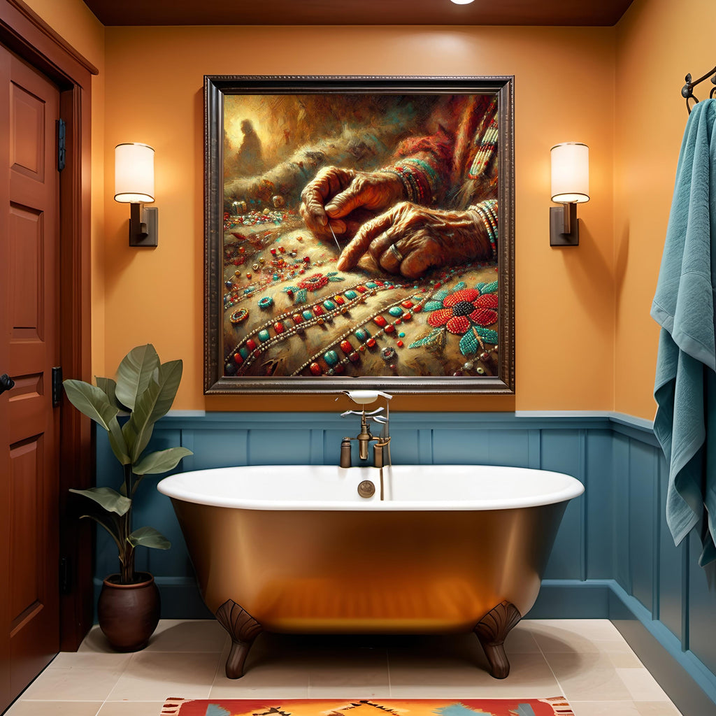 Beadworker's Hands Art Print | Indigenous Craft, Storytelling (Digital Download)
