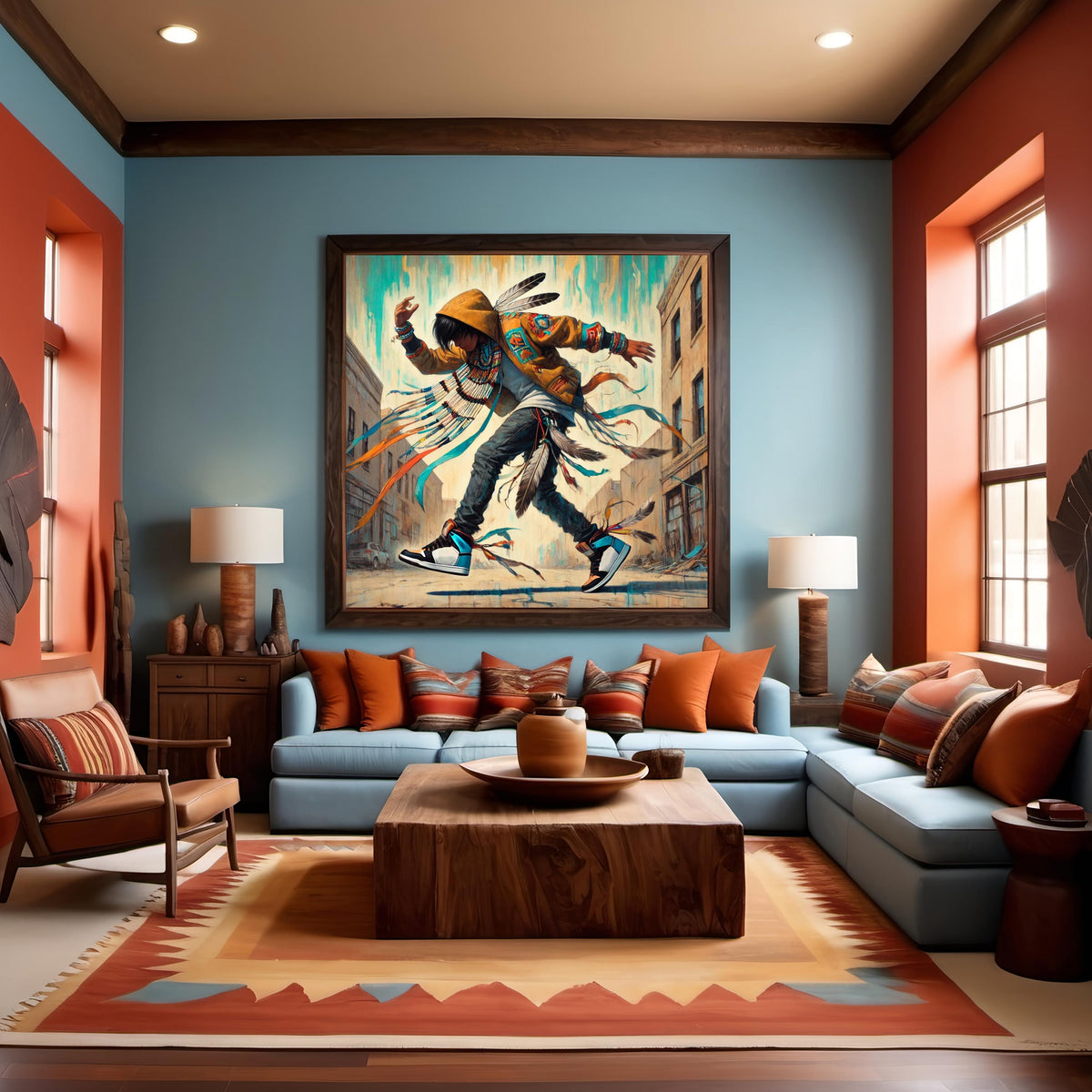 Contemporary Indigenous Identity Oil Painting Digital Art Native American Modern Spirit Wall Art (Printable Digital Download)