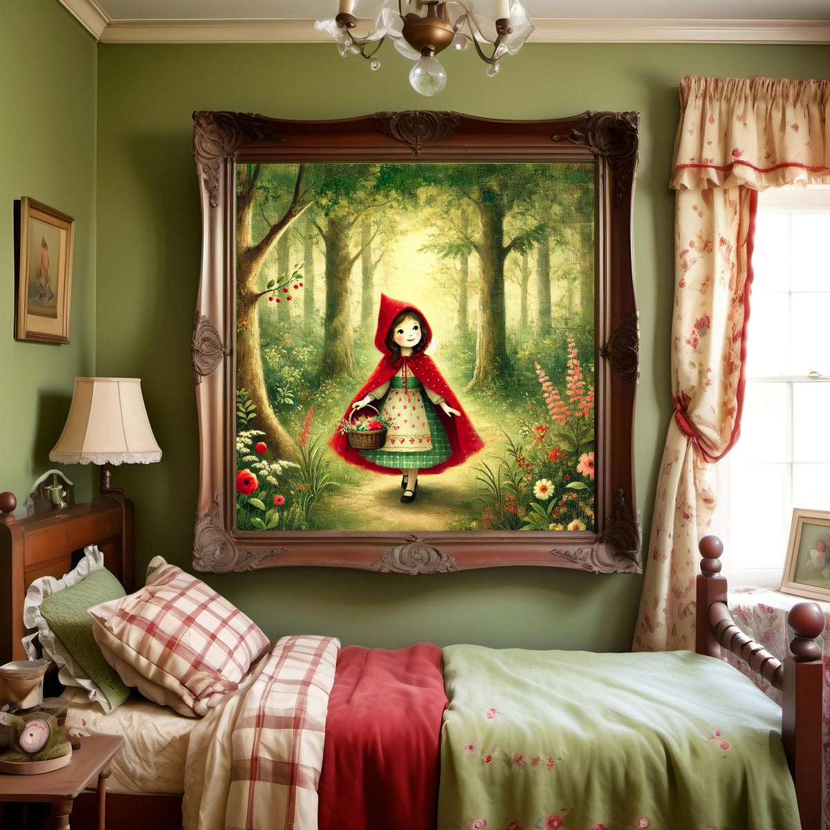 Little Red Riding Hood Print, Vintage Fairy Tale Nursery Art (Digital Download)