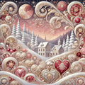 Klimt Valentine Art Print: Romantic Winter Landscape (Digital Download)