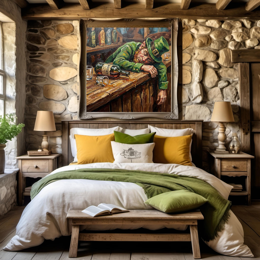 Drunk Leprechaun Oil Painting, Irish Pub Art (Digital Download)
