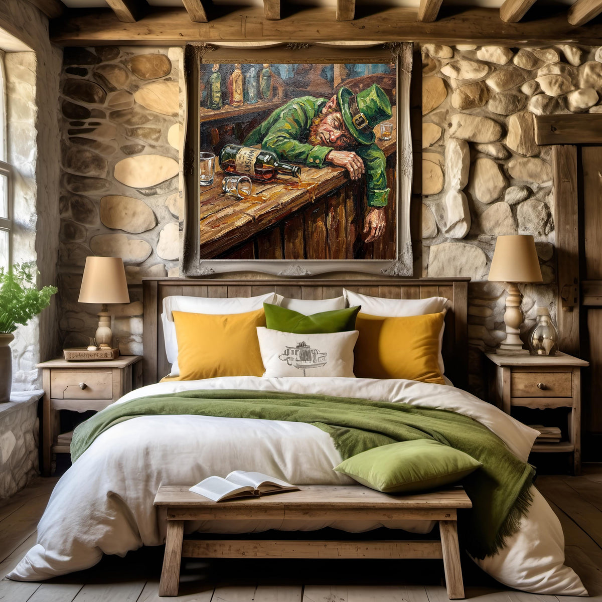 Drunk Leprechaun Oil Painting, Irish Pub Art (Digital Download)