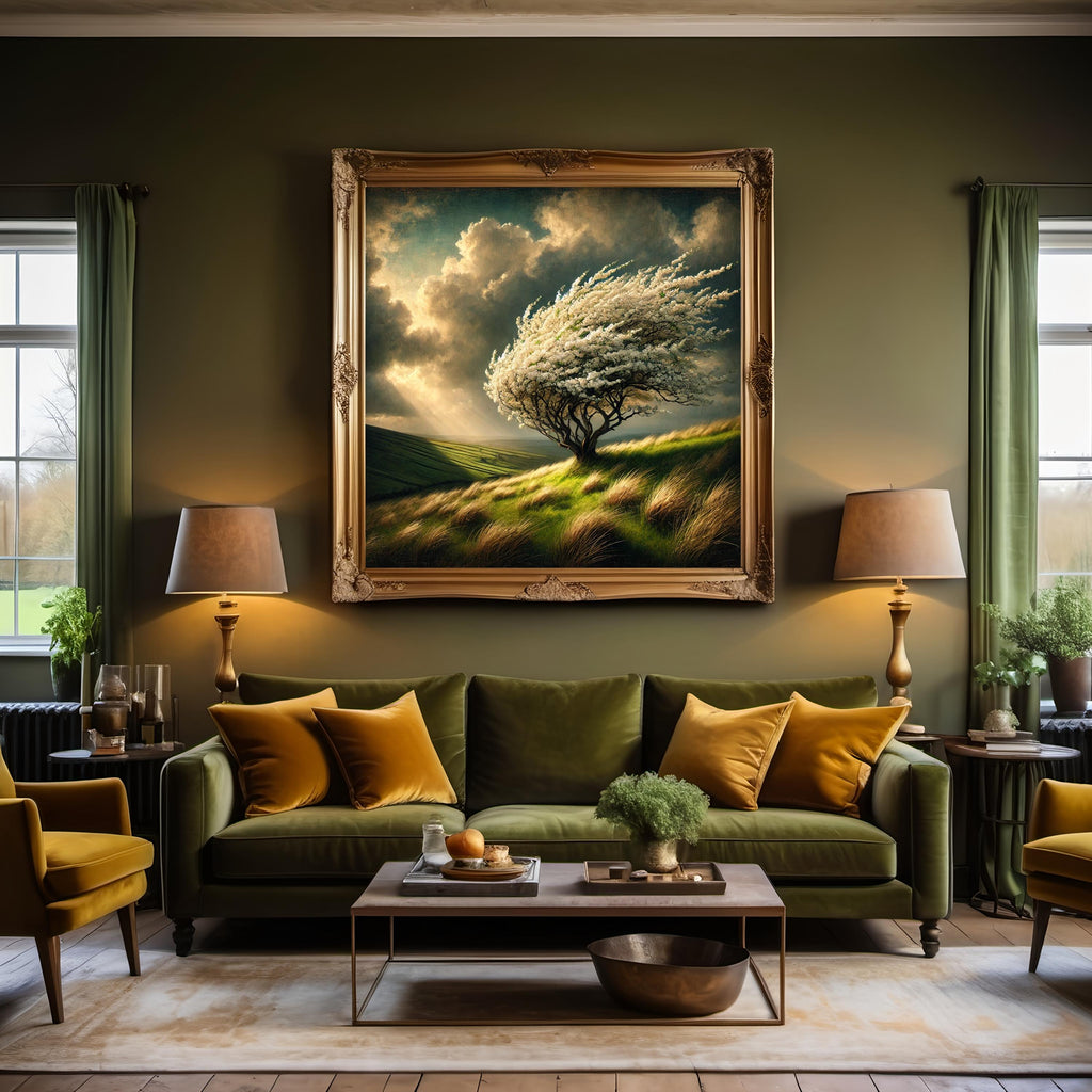 Irish Hawthorn Tree Art: Windswept Landscape, Nature Home Decor (Digital Download)