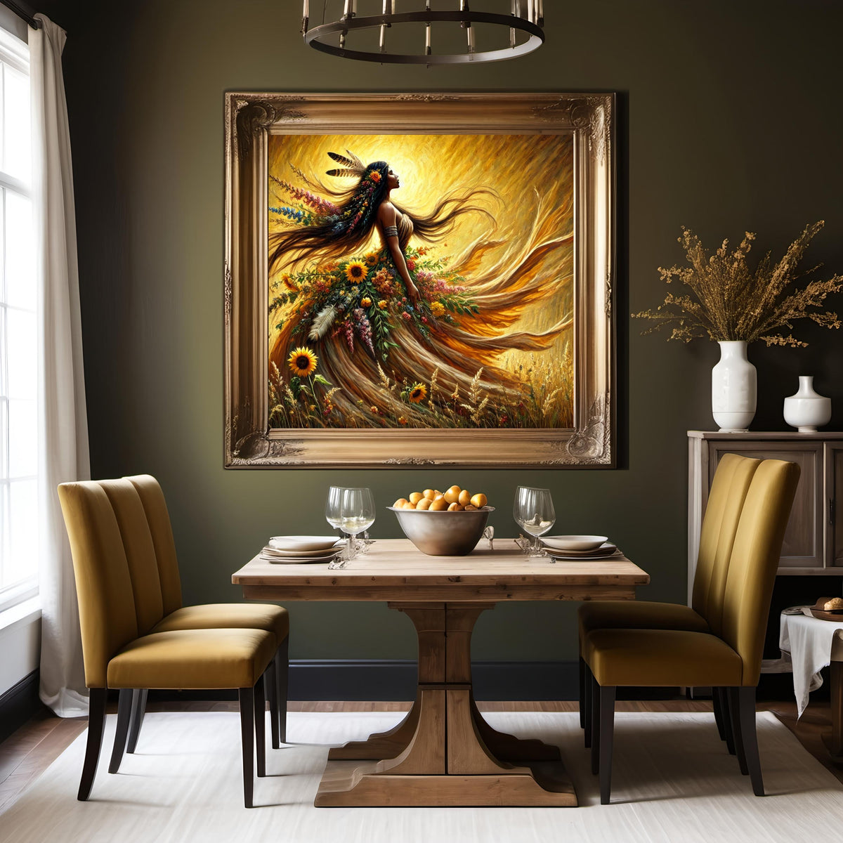 Indigenous Earth Goddess Art Print: Harvest Ascension (Digital Download)