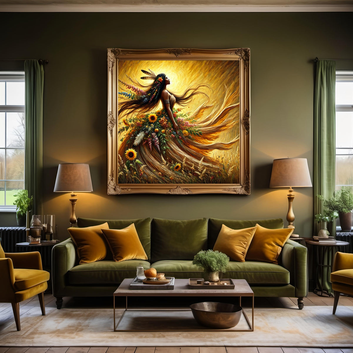 Indigenous Earth Goddess Art Print: Harvest Ascension (Digital Download)