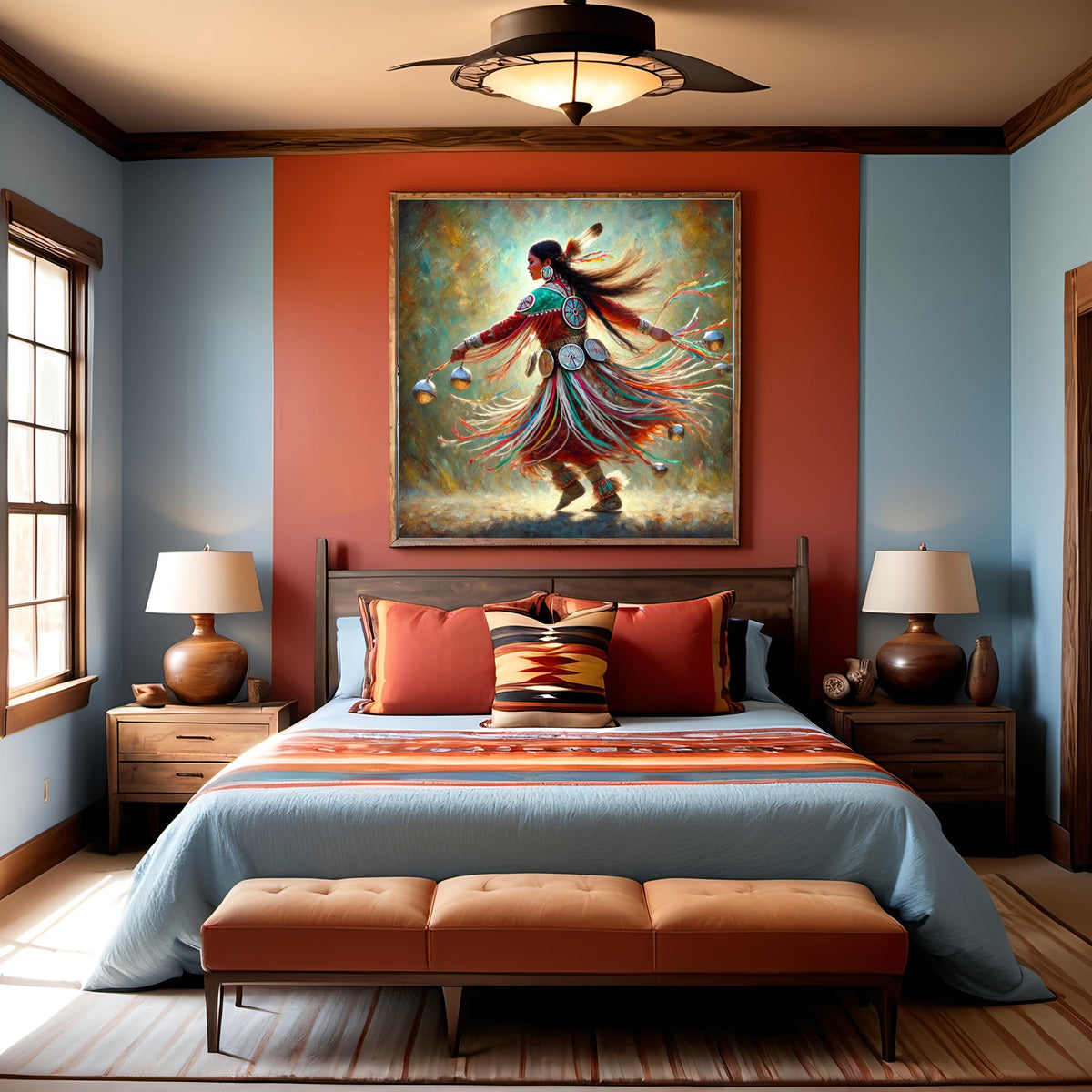 Jingle Dance Portrait: Indigenous Woman Art, Spiritual Oil Painting (Digital Download)