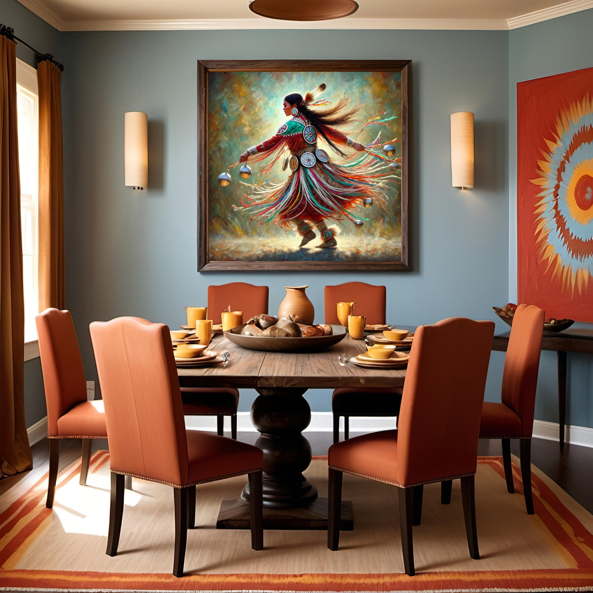Jingle Dance Portrait: Indigenous Woman Art, Spiritual Oil Painting (Digital Download)