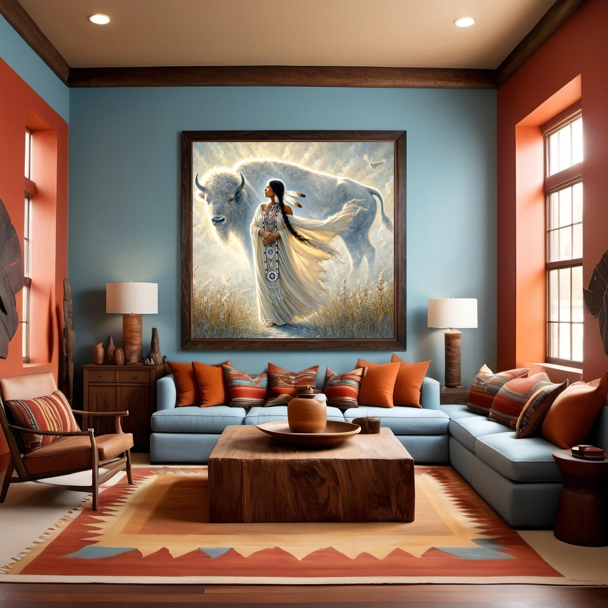 White Buffalo Calf Woman Painting: Lakota Goddess Spiritual Art (Digital Download)