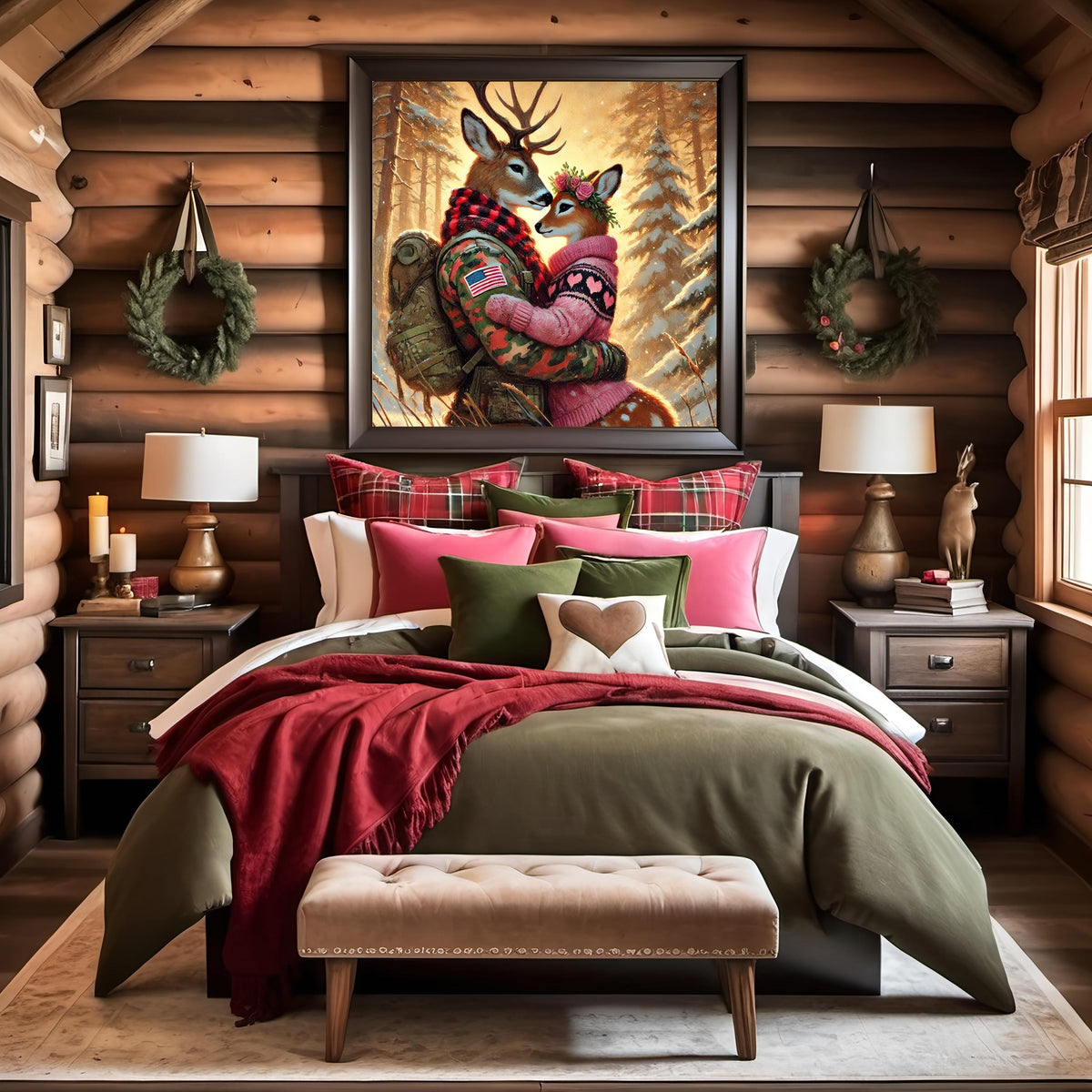 Military Camo Deer Couple Art, Valentine's Day Gift (Digital Download)