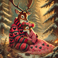 Romantic Deer Couple Art | Valentine's Winter Woodland (Digital Download)