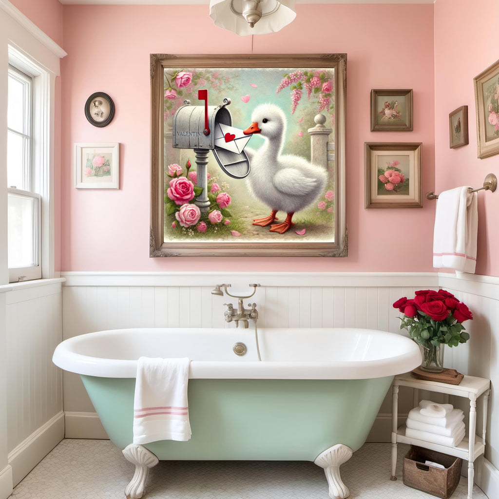 Goose Valentine Art Print | Vintage Storybook Love Letter (Digital Download)