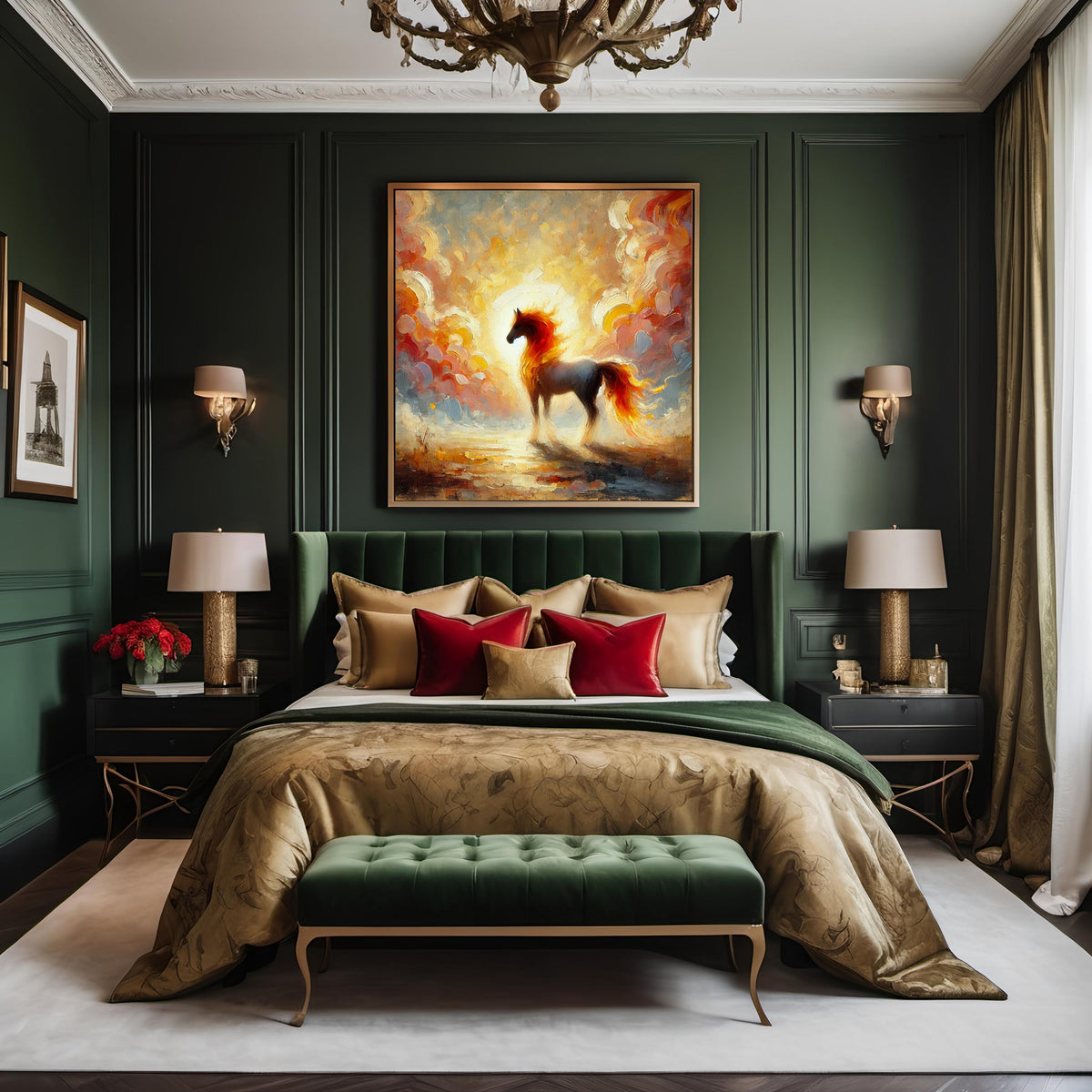 Fire Horse Art Print: Impressionist Lunar New Year Decor (Digital Download)