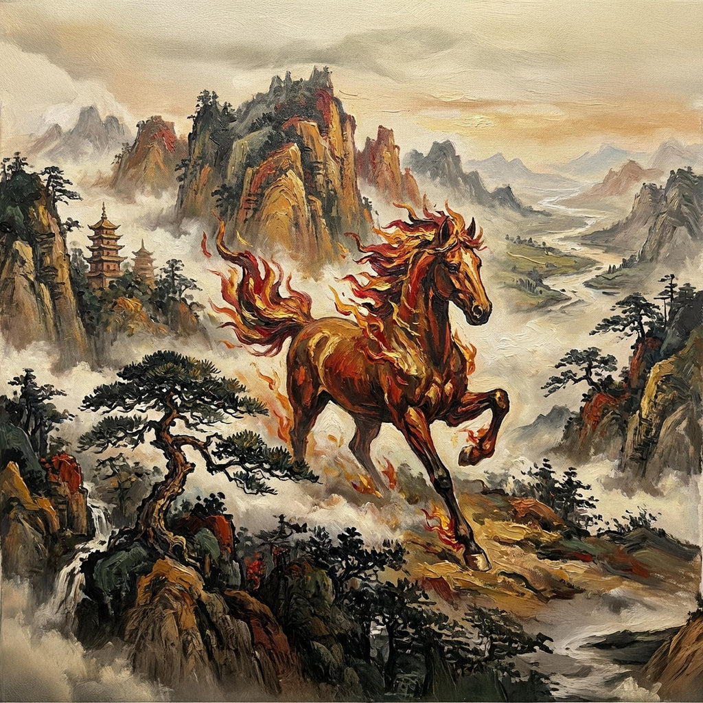 Fire Horse Art Print: Lunar New Year Chinese Zodiac (Digital Download)