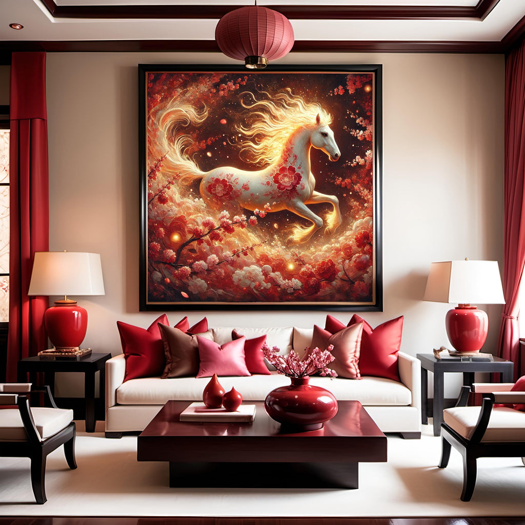 Fire Horse Lunar New Year Art Print, Chinese Zodiac (Digital Download) 2