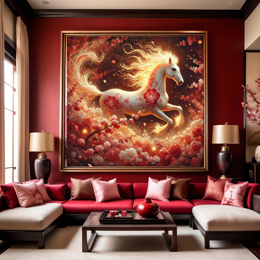 Fire Horse Lunar New Year Art Print, Chinese Zodiac (Digital Download) 2