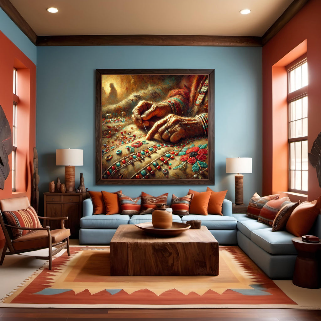 Beadworker's Hands Art Print | Indigenous Craft, Storytelling (Digital Download)