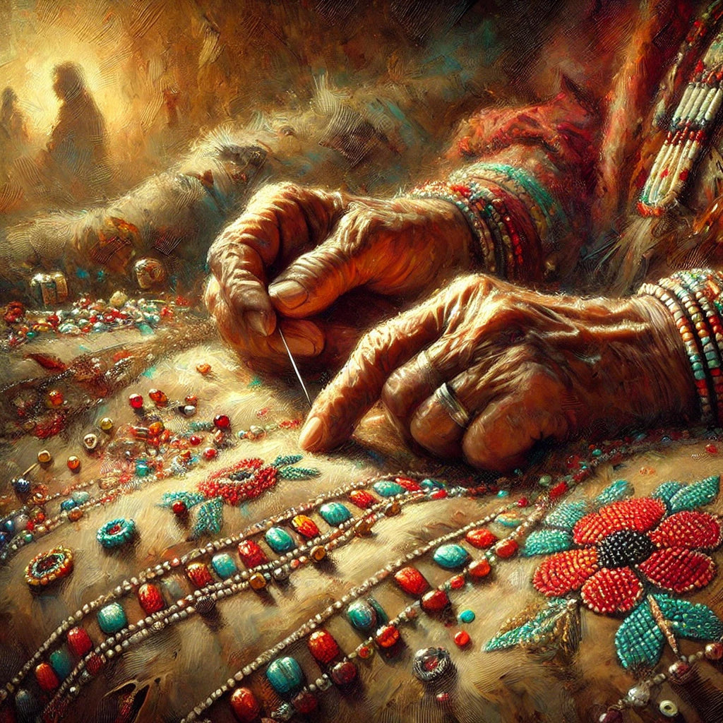Beadworker's Hands Art Print | Indigenous Craft, Storytelling (Digital Download)