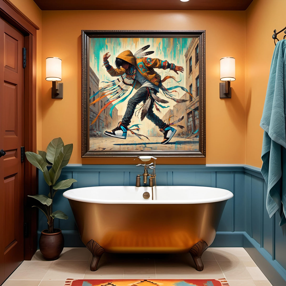 Contemporary Indigenous Identity Oil Painting Digital Art Native American Modern Spirit Wall Art (Printable Digital Download)