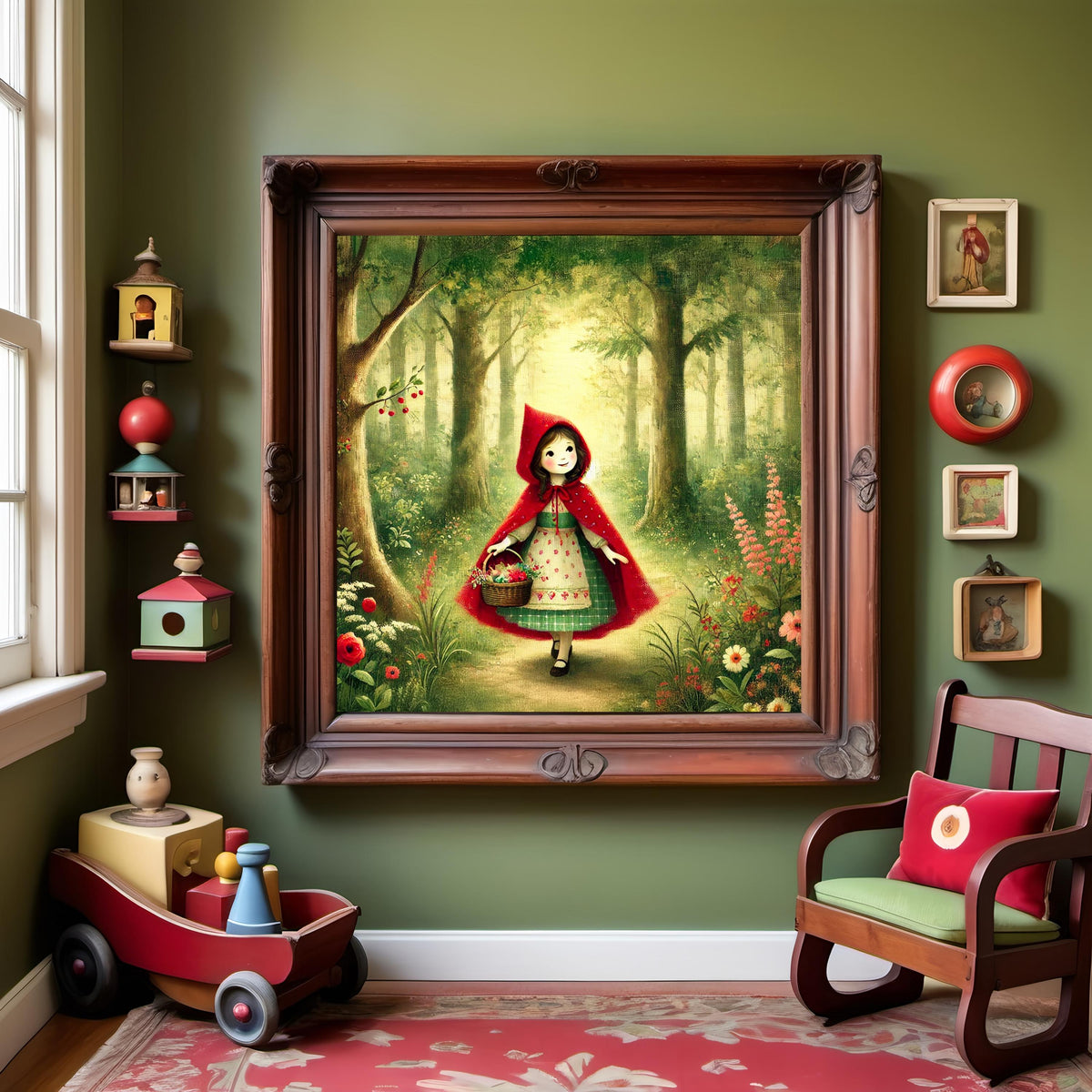 Little Red Riding Hood Print, Vintage Fairy Tale Nursery Art (Digital Download)