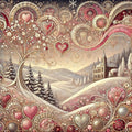 Klimt Valentine Art Print: Romantic Winter Landscape (Digital Download) 2