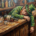 Drunk Leprechaun Oil Painting, Irish Pub Art (Digital Download)