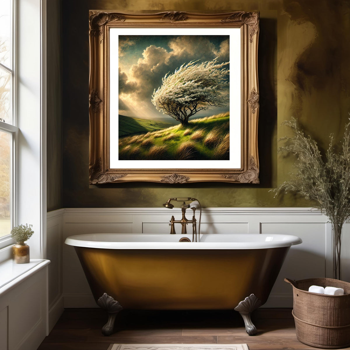 Irish Hawthorn Tree Art: Windswept Landscape, Nature Home Decor (Digital Download)