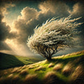 Irish Hawthorn Tree Art: Windswept Landscape, Nature Home Decor (Digital Download)
