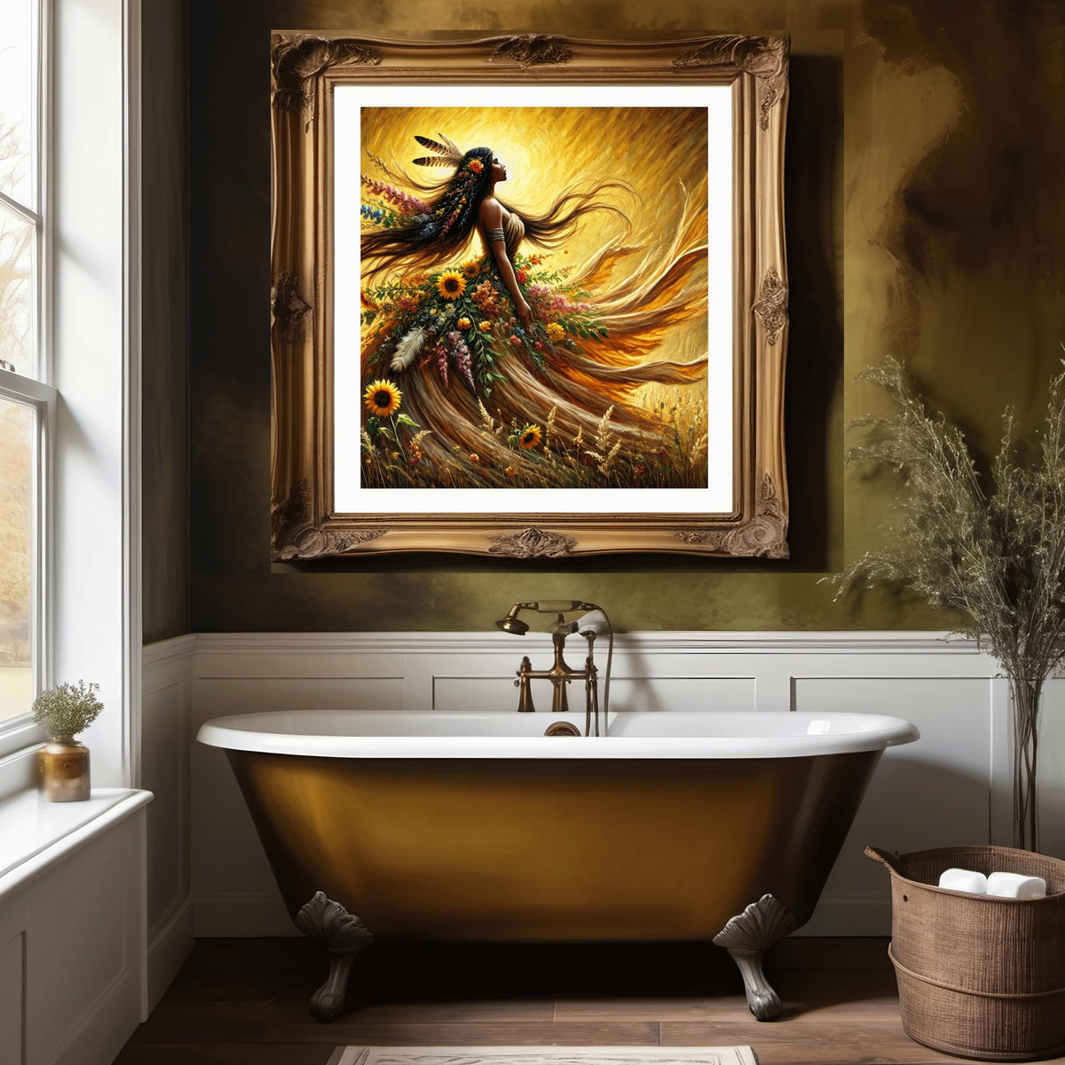 Indigenous Earth Goddess Art Print: Harvest Ascension (Digital Download)