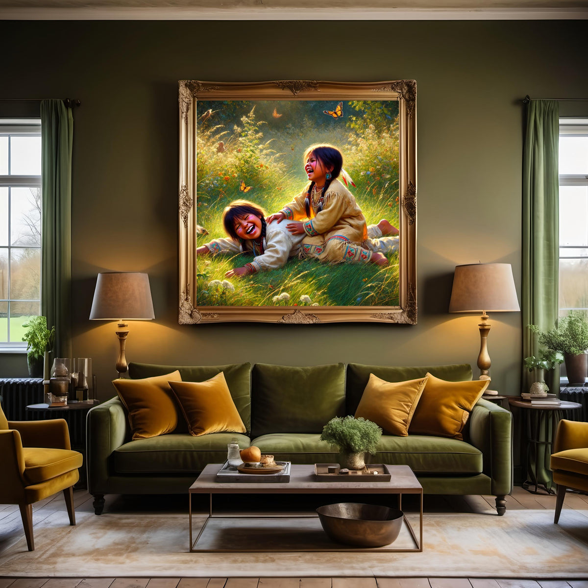 Indigenous Children Art: Summer Meadow Painting (Digital Download)