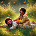 Indigenous Children Art: Summer Meadow Painting (Digital Download)