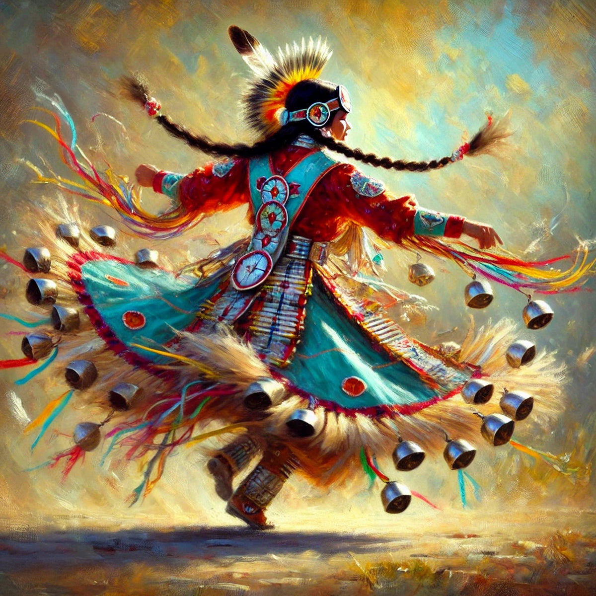 Spirits in Motion: Jingle Dress Ceremony Dancer Native American Art Print (Digital Download)