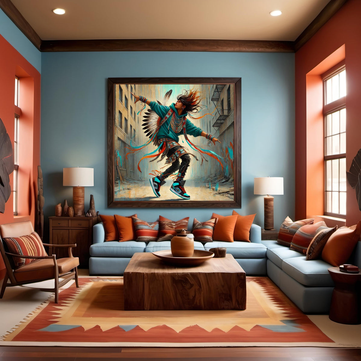 Indigenous Spirit Dancer Art Print: Modern Native Portrait (Digital Download)