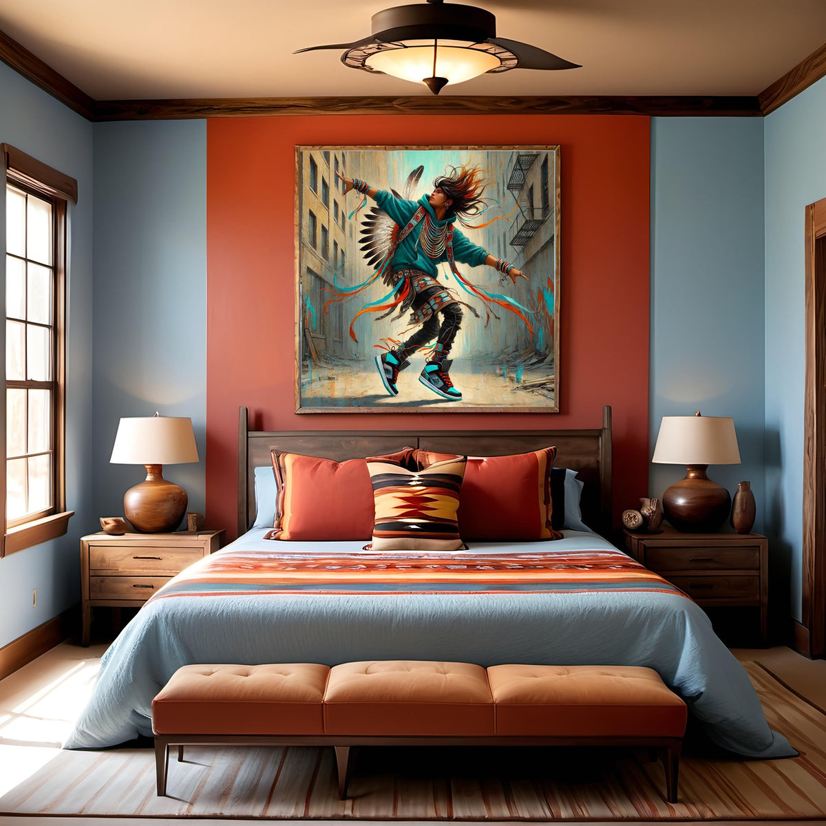 Indigenous Spirit Dancer Art Print: Modern Native Portrait (Digital Download)