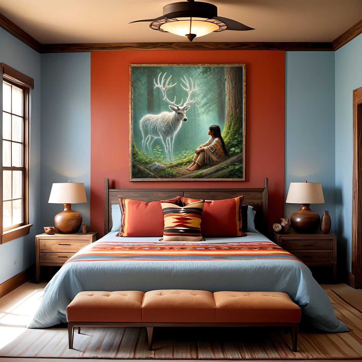 Whisper Between Antlers: Spirit Deer Forest Guardian Native American Art Spiritual Wall Decor (Digital Download)