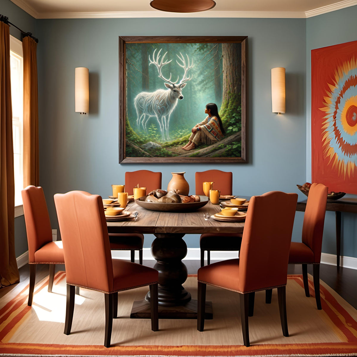 Whisper Between Antlers: Spirit Deer Forest Guardian Native American Art Spiritual Wall Decor (Digital Download)