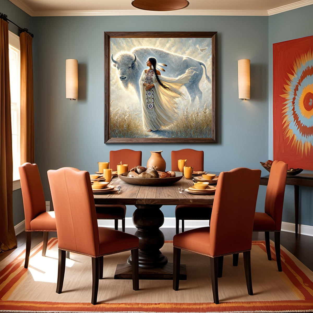 White Buffalo Calf Woman Painting: Lakota Goddess Spiritual Art (Digital Download)