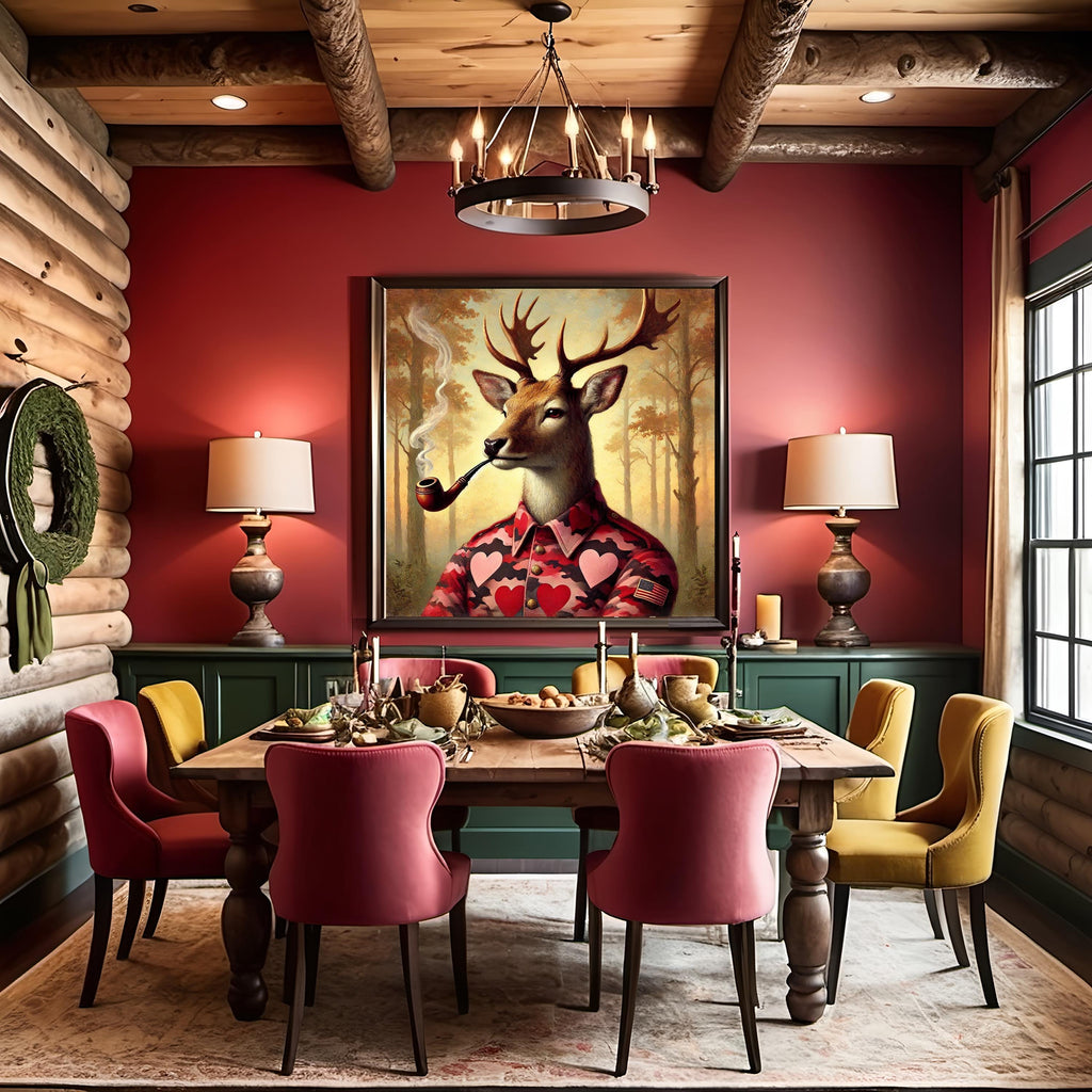 Funny Valentine Deer Portrait | Camo Heart Shirt, Hunter Lodge Decor (Digital Download)