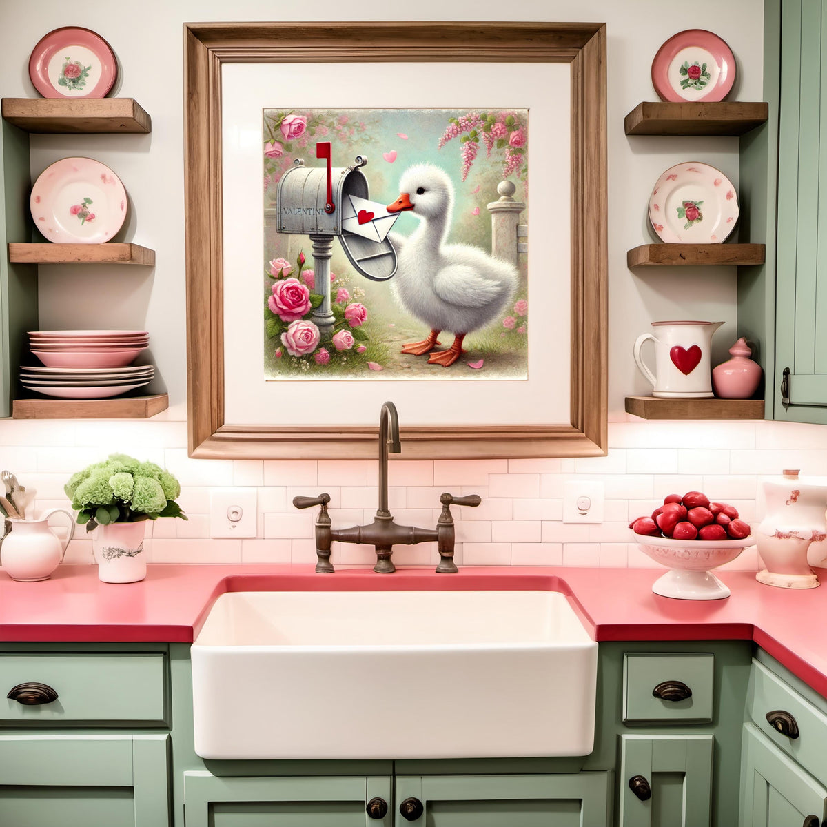 Goose Valentine Art Print | Vintage Storybook Love Letter (Digital Download)