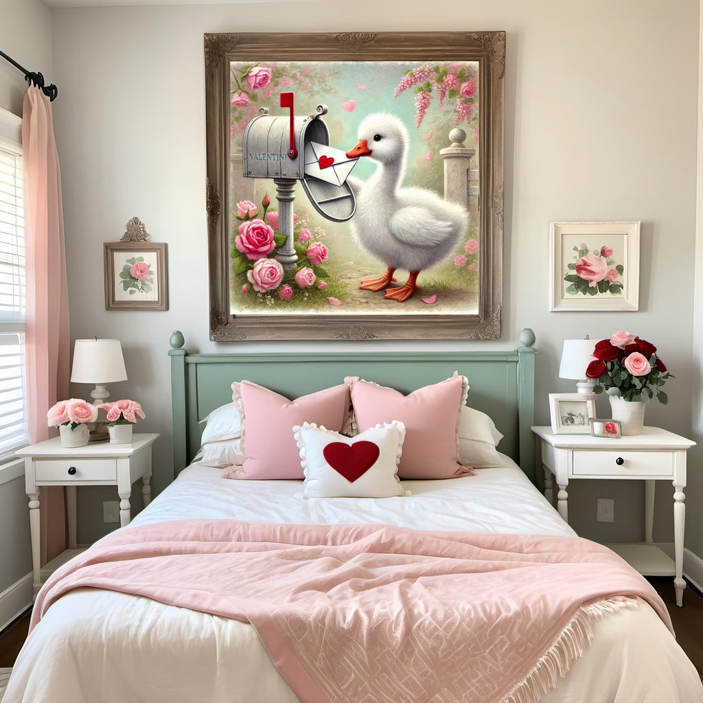 Goose Valentine Art Print | Vintage Storybook Love Letter (Digital Download)