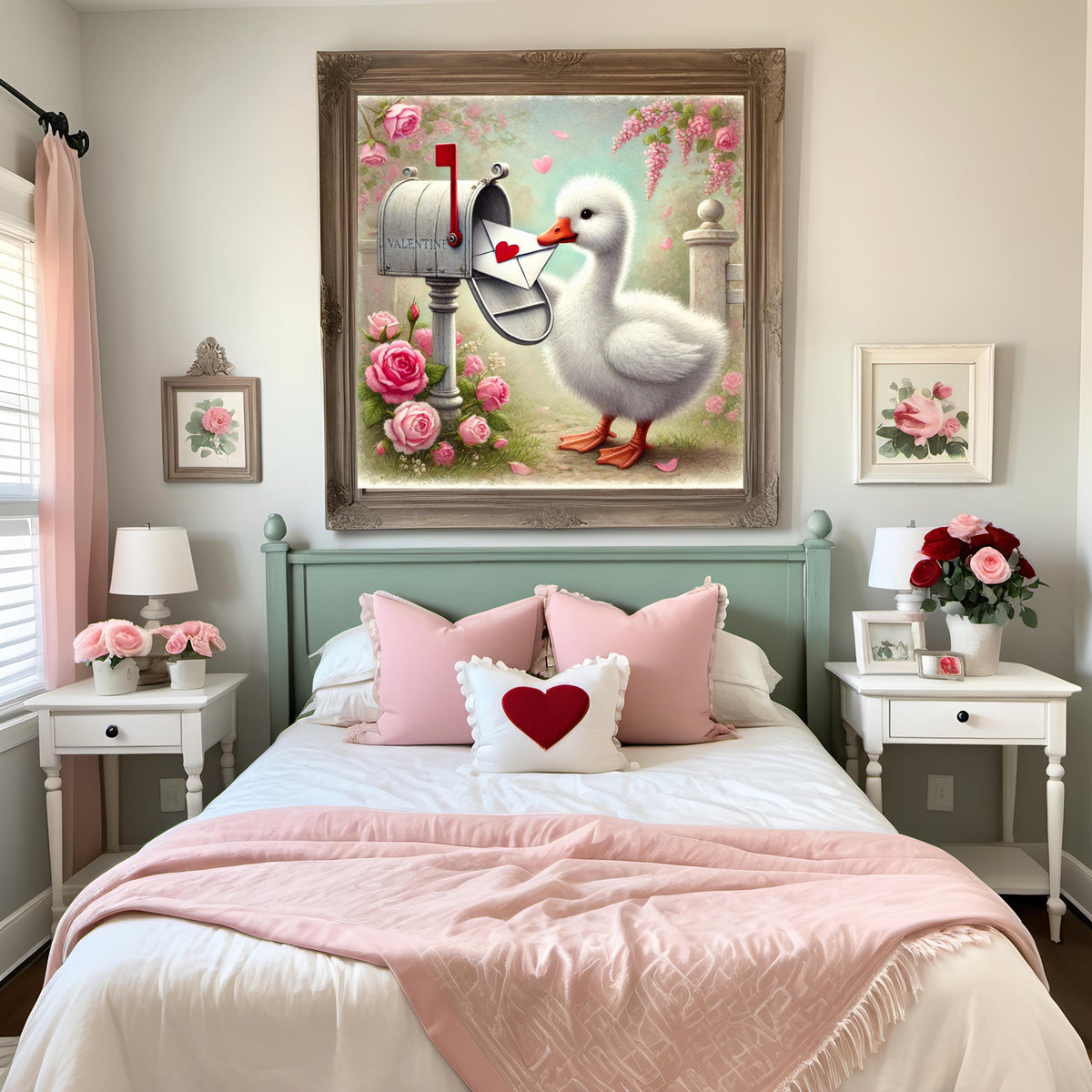 Goose Valentine Art Print | Vintage Storybook Love Letter (Digital Download)