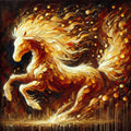 Fire Horse Art Print: Painterly New Year Prosperity Symbol (Digital Download)