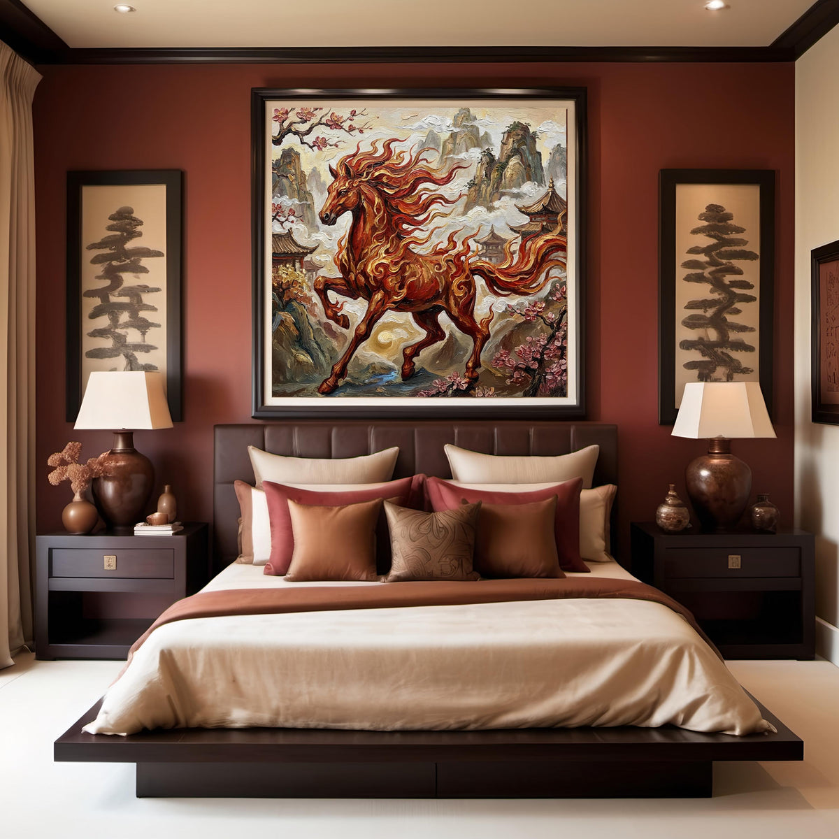 Fire Horse Lunar New Year Art Print: Chinese Zodiac Fantasy