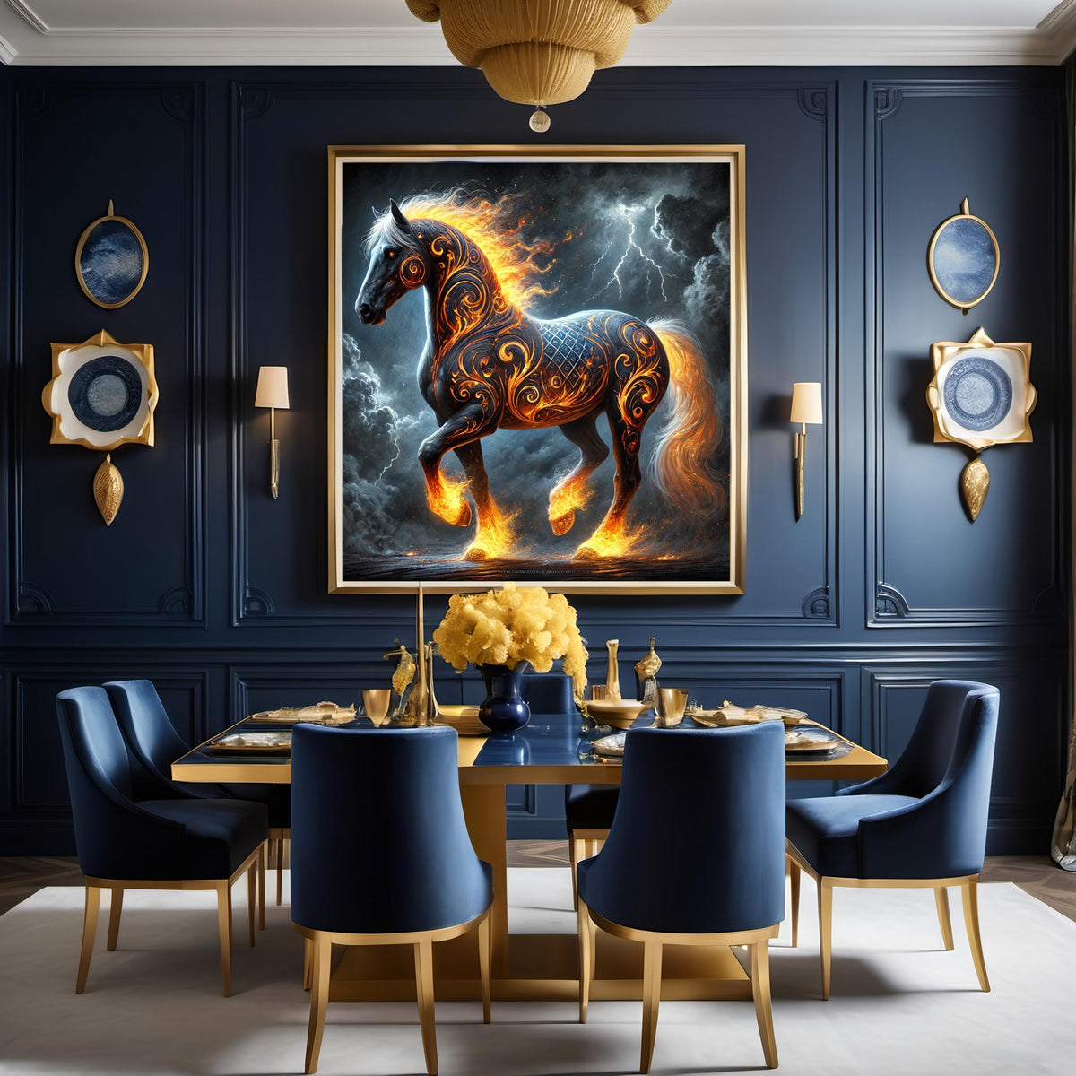 Fire Horse Lunar New Year Art | Chinese Zodiac Fantasy Print (Digital Download)